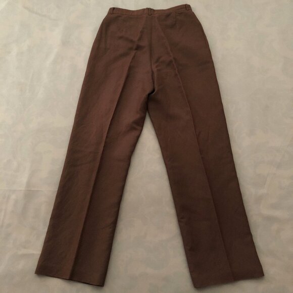 Chocolate Brown Linen Blend Pants - Picture 3 of 7